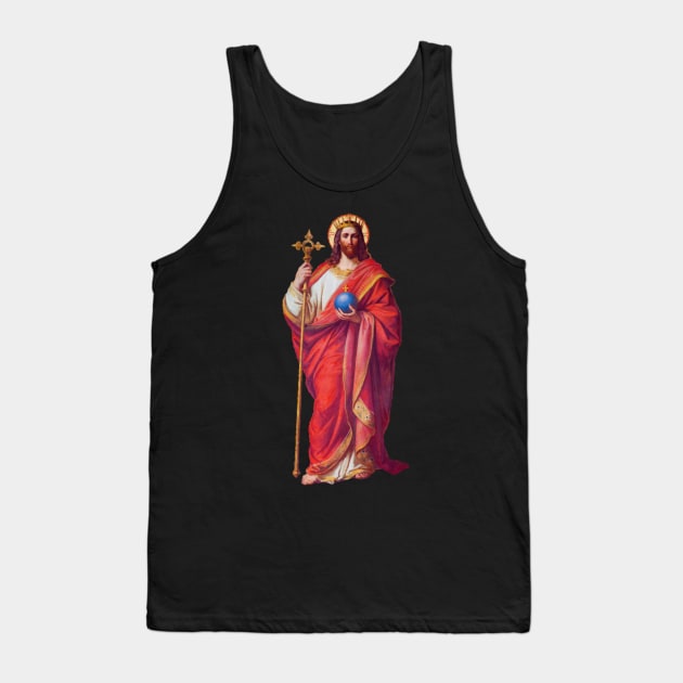 Jesus Christ King of the World Tank Top by Beltschazar